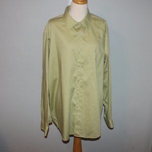 Arrow Size 18 36/37 XXL Long Sleeve Front Button Satin Twill Shirt EUC